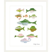 Fish School By Evelyn Henson, Framed Giclee Print, White 12x15