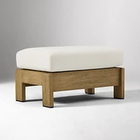 Porto Outdoor Ottoman, Driftwood, Pearl Gray