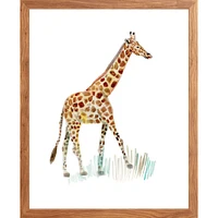 Giraffe By Lanas Shop, Framed Giclee Print, White 12x15