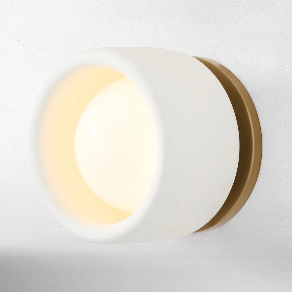 Anders Sconce, 5", Porcelain Ivory, Champagne