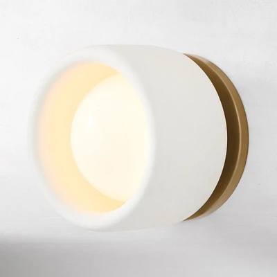 Anders Sconce, 5", Porcelain Ivory, Champagne