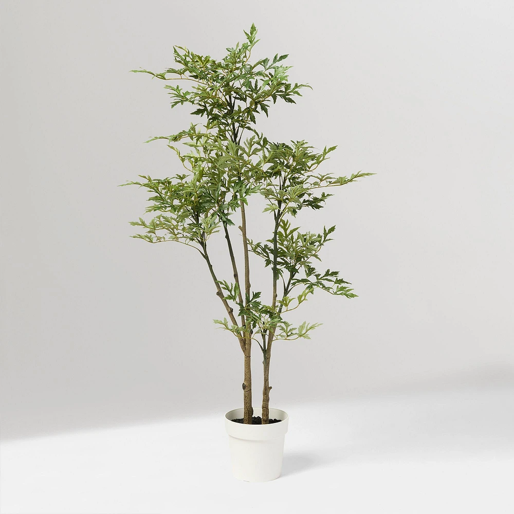 Faux Potted Phoenix Tree, Green, 4.5ft