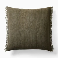 Textured Fringe Pillow Cover, 24x24, White