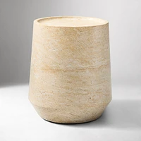 Alexander 16" Side Table, Faux Travertine