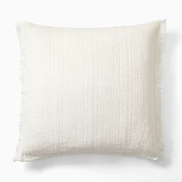 Textured Fringe Pillow Cover, 24x24, White