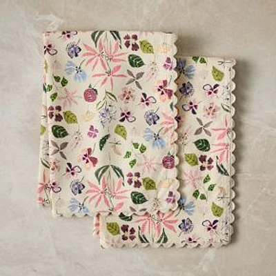 Lulie Wallace Floral Tea Towel, Multi, Set of 2