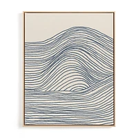 Rolling Waves I, Natural Wood, Canvas, 24x30, Blue