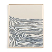 Rolling Waves I, Natural Wood, Canvas, 24x30, Blue