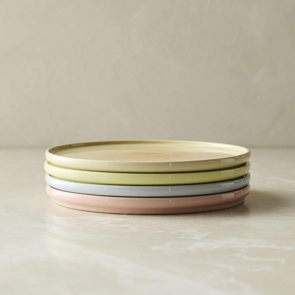 Effie Ceramic Appetizer Plate, Pastel Assorted, Set of 4