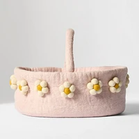 Felt Flower Diaper Caddy, Cream