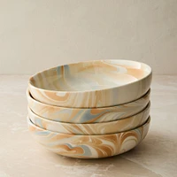 Marble Swirl Pasta Bowl, Natural, Set of 4