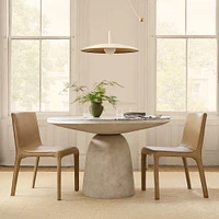 Leona 48" Round Dining Table, Sawar, Obsidian