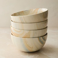 Marble Swirl Ramen Bowl, Natural, Set of 4