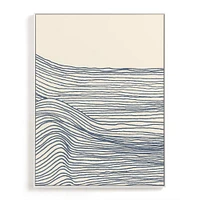 Rolling Waves I, Natural Wood, Canvas, 24x30, Blue