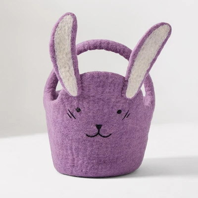Felt Bunny Bucket, Purple