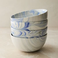 Marble Swirl Ramen Bowl, Natural, Set of 4