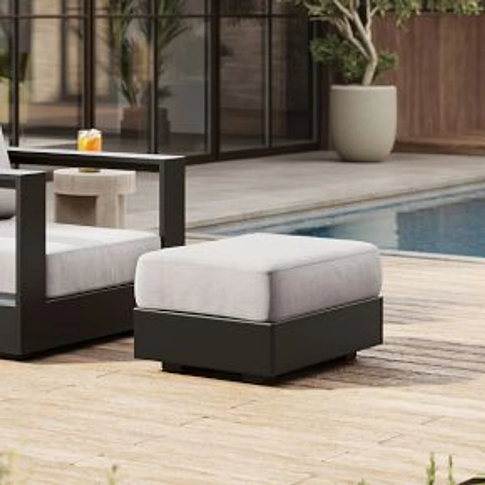 Telluride Aluminum Outdoor Ottoman, Dark Bronze