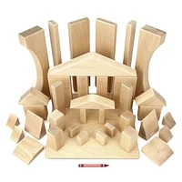 Deluxe Expansion Solid Maple Unit Building Blocks, 37 pieces