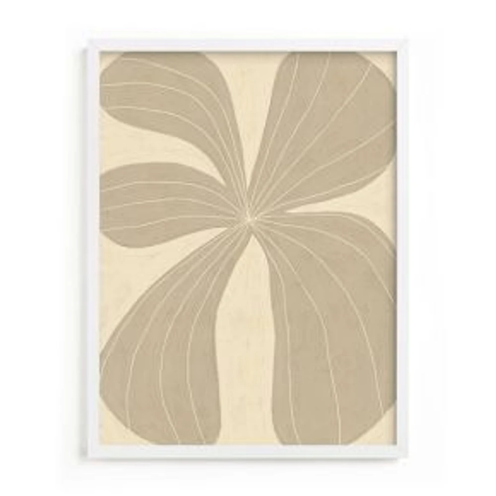 Beige Flower Wall Art Cream, White Wood Frame 18 X 24 Full Bleed Framed Print Rectangle