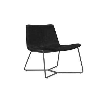 Slope Leather Lounge Chair, Saddle Leather, Nut, Charcoal