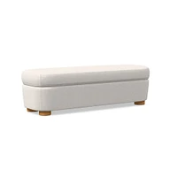 Leroy Storage Bench Performance Yarn Dyed Linen Weave Alabaster Almond on Ash Poly