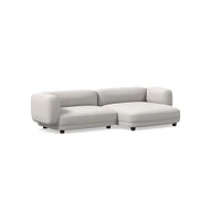 Osborn 2-Seat 2-Pc L Double Chaise Sectional, Yarn Dyed Linen Weave, Alabaster, CS