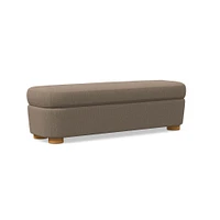 Leroy Storage Bench Performance Yarn Dyed Linen Weave Alabaster Almond on Ash Poly