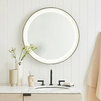 Light Up Vanity Mirror, Dark Bronze, 28" Round