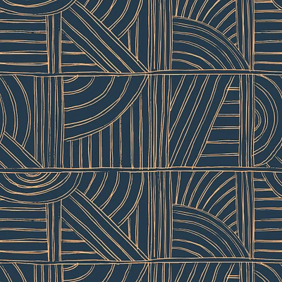 Hand Drawn Geometrics Wallpaper  12X8 Polyester