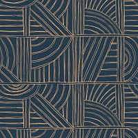 Hand Drawn Geometrics Wallpaper  12X8 Polyester