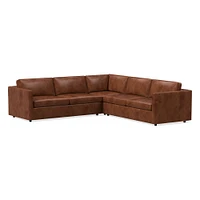 Harris 105" Multi Seat 3-Piece L-Shaped Sectional, Standard Depth, Saddle Leather, Nut