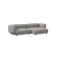 Osborn 2-Seat 2-Pc L Double Chaise Sectional, Yarn Dyed Linen Weave, Alabaster, CS