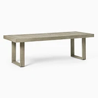 Portside Outdoor 76.5 Rectangle Dining Table, Weathered Gray