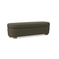 Leroy Storage Bench Performance Yarn Dyed Linen Weave Alabaster Almond on Ash Poly