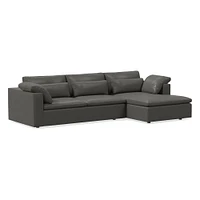 Harmony Mod Sleeper Sofa Right Storage Chaise Sectional, Ludlow Leather, Cumin