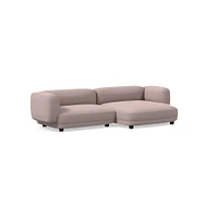 Osborn 2-Seat 2-Pc L Double Chaise Sectional, Yarn Dyed Linen Weave, Alabaster, CS