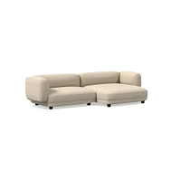 Osborn 2-Seat 2-Pc L Double Chaise Sectional, Yarn Dyed Linen Weave, Alabaster, CS