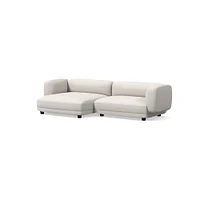 Osborn 2-Seat 2-Pc L Double Chaise Sectional, Yarn Dyed Linen Weave, Alabaster, CS