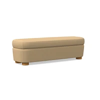 Leroy Storage Bench Performance Yarn Dyed Linen Weave Alabaster Almond on Ash Poly