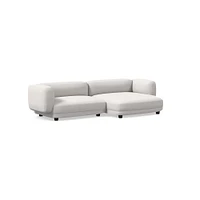 Osborn 2-Seat 2-Pc L Double Chaise Sectional, Yarn Dyed Linen Weave, Alabaster, CS