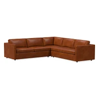 Harris 105" Multi Seat 3-Piece L-Shaped Sectional, Standard Depth, Saddle Leather, Nut