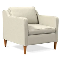 Hamilton Chair, Poly, Ludlow Leather, Gray Smoke, Almond