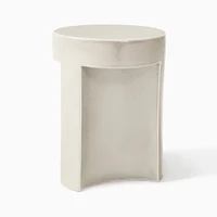 Essie Outdoor 13 Round Side Table, Bone