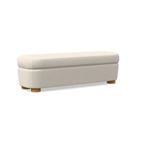 Leroy Storage Bench Performance Yarn Dyed Linen Weave Alabaster Almond on Ash Poly