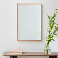 Thin Wood Rectangle Wall Mirror, Acorn, 24"Wx36"H