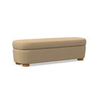 Leroy Storage Bench Performance Yarn Dyed Linen Weave Alabaster Almond on Ash Poly