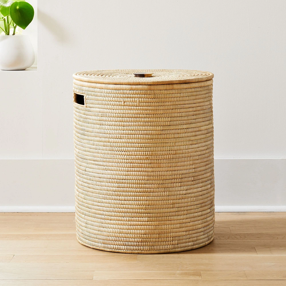 Wooden Handle Hamper Small