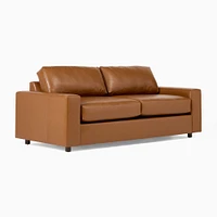 Urban 84" Sleeper Sofa, Poly Fill, Saddle Leather, Nut