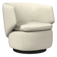 Crescent Swivel Chair, Poly, Saddle Leather, Nut