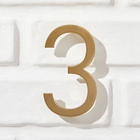 Modernist House Numbers, Antique Brass, #0